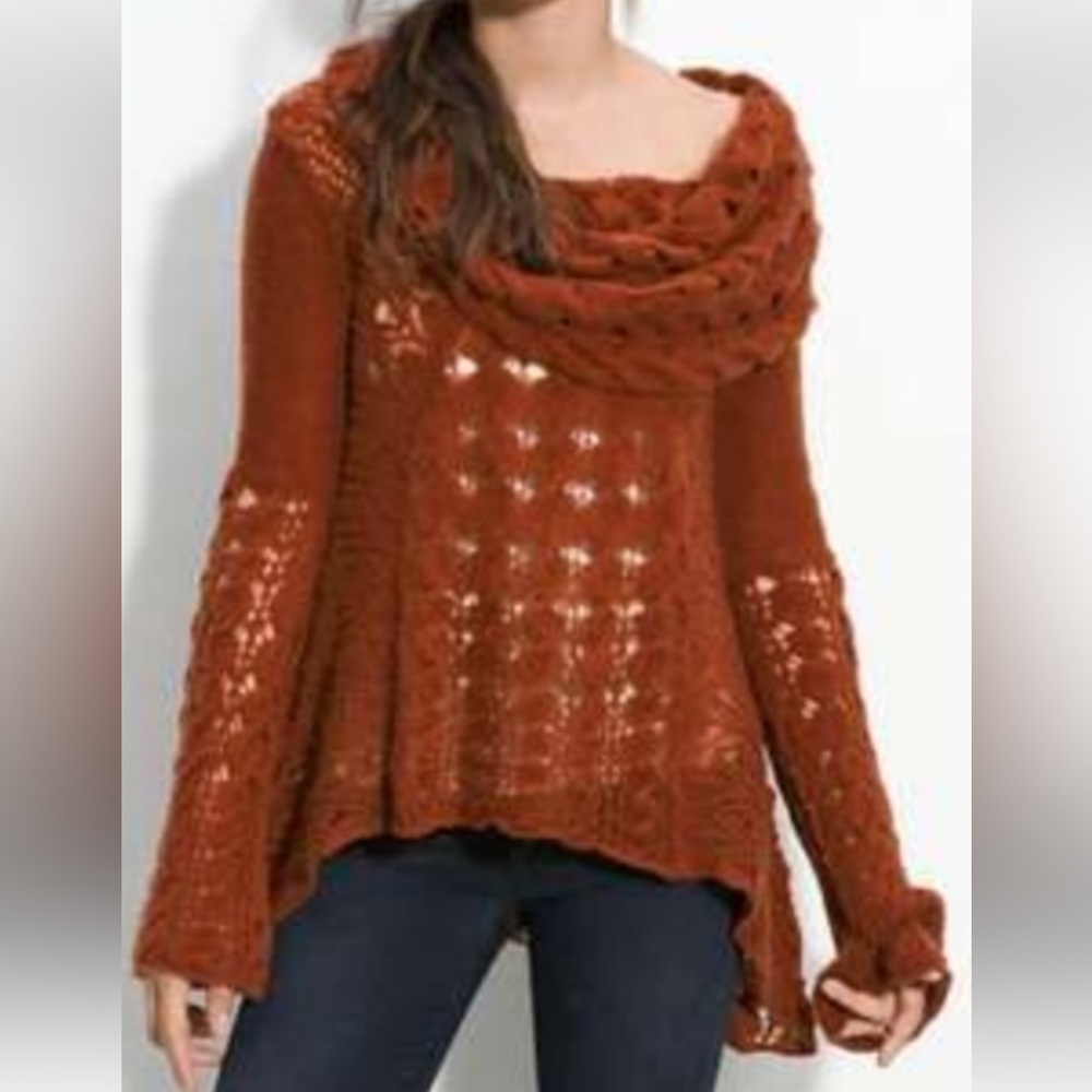 Free People Cool Grace Cable Knit Sweater